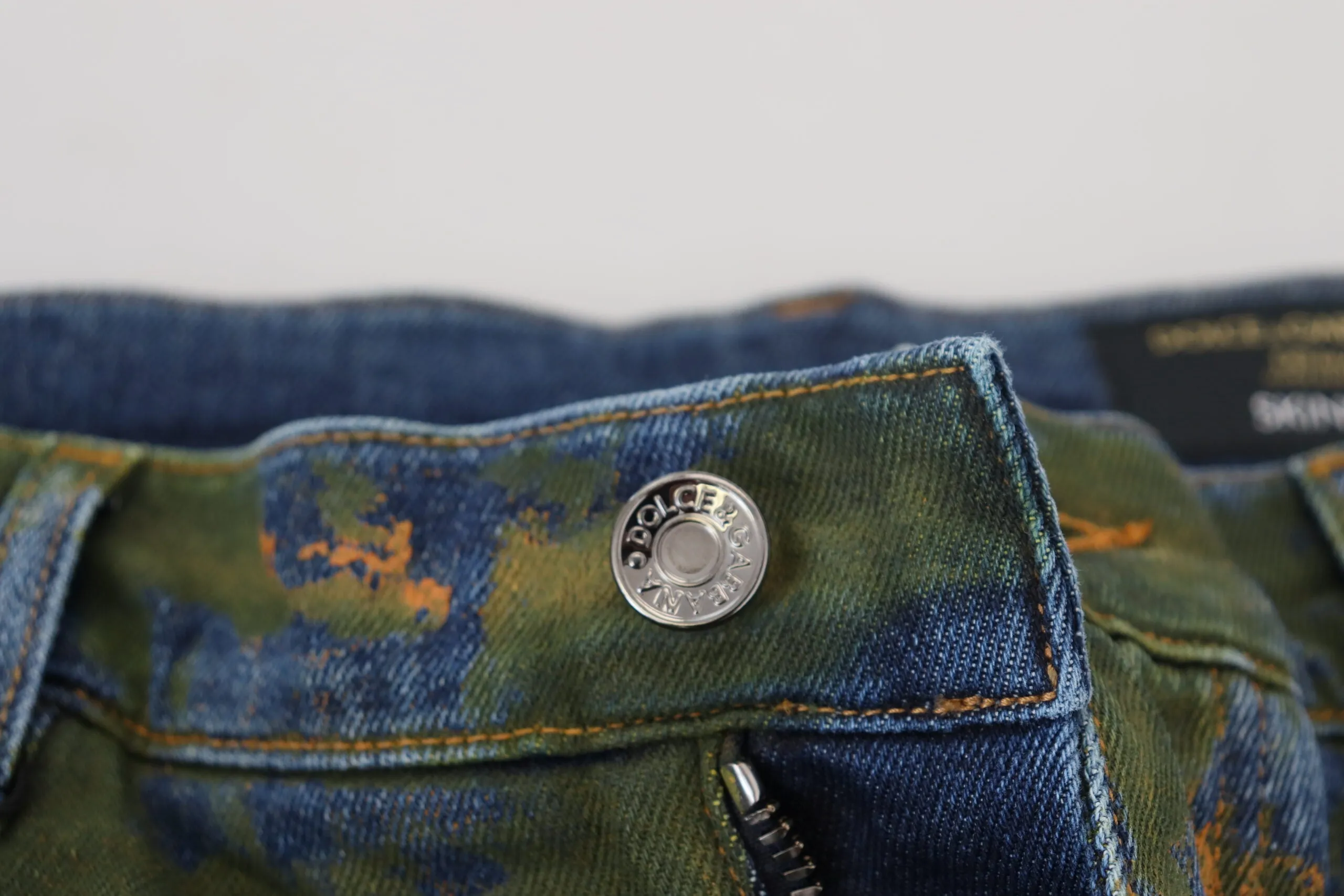 Chic Slim-Fit Denim Jeans in Green Wash sold by Louxly product image thumbnail 5