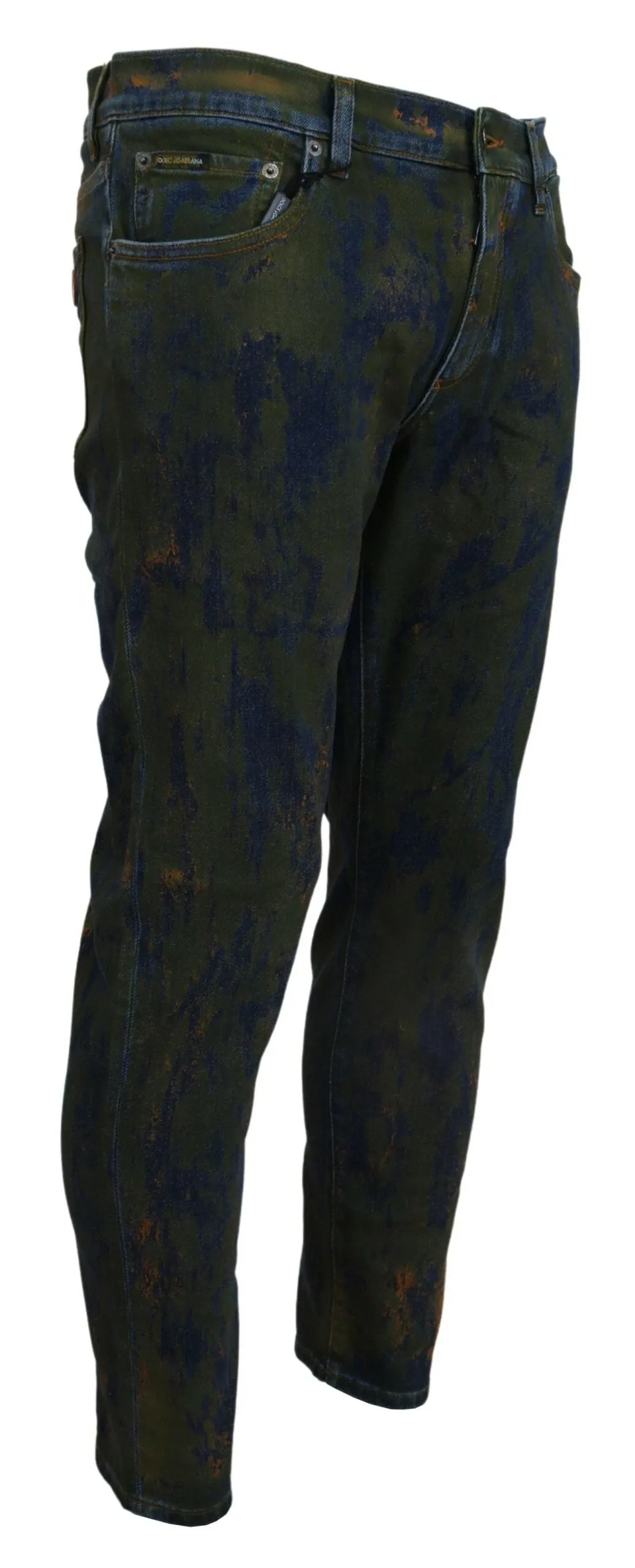 Chic Slim-Fit Denim Jeans in Green Wash sold by Louxly product image thumbnail 2