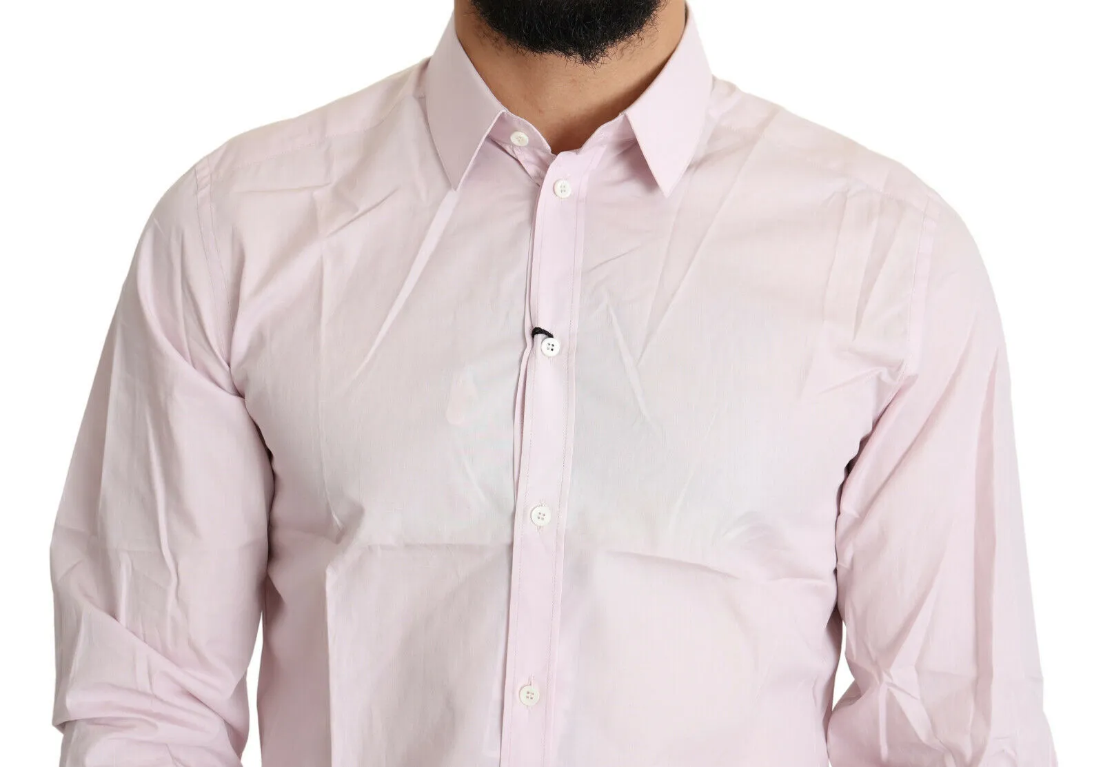Elegant Slim Fit Pink Dress Shirt sold by Louxly product image thumbnail 4