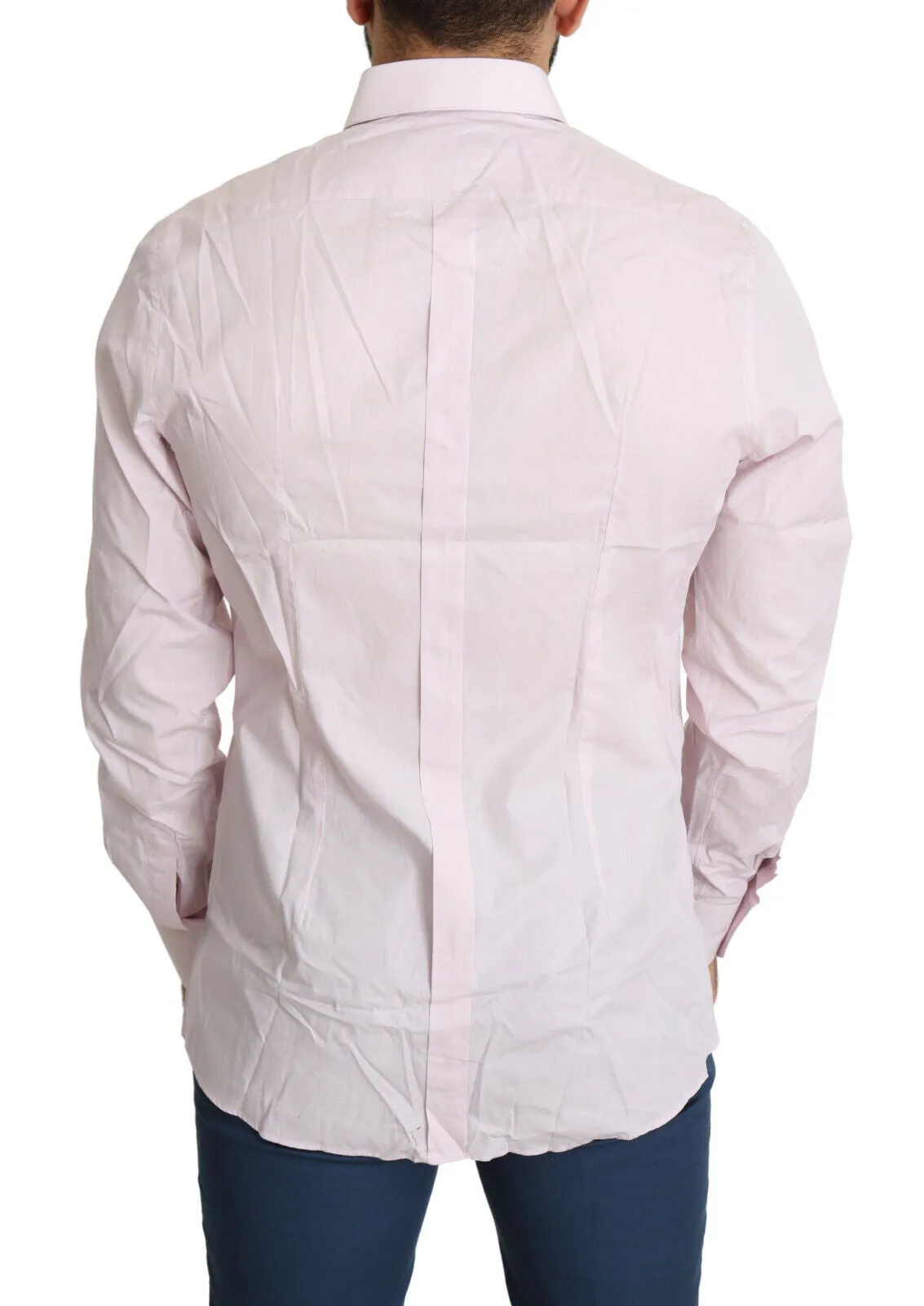 Elegant Slim Fit Pink Dress Shirt sold by Louxly product image thumbnail 3