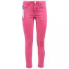 Chic Fuchsia Skinny Jeans with Mini Ankle Slits sold by Louxly