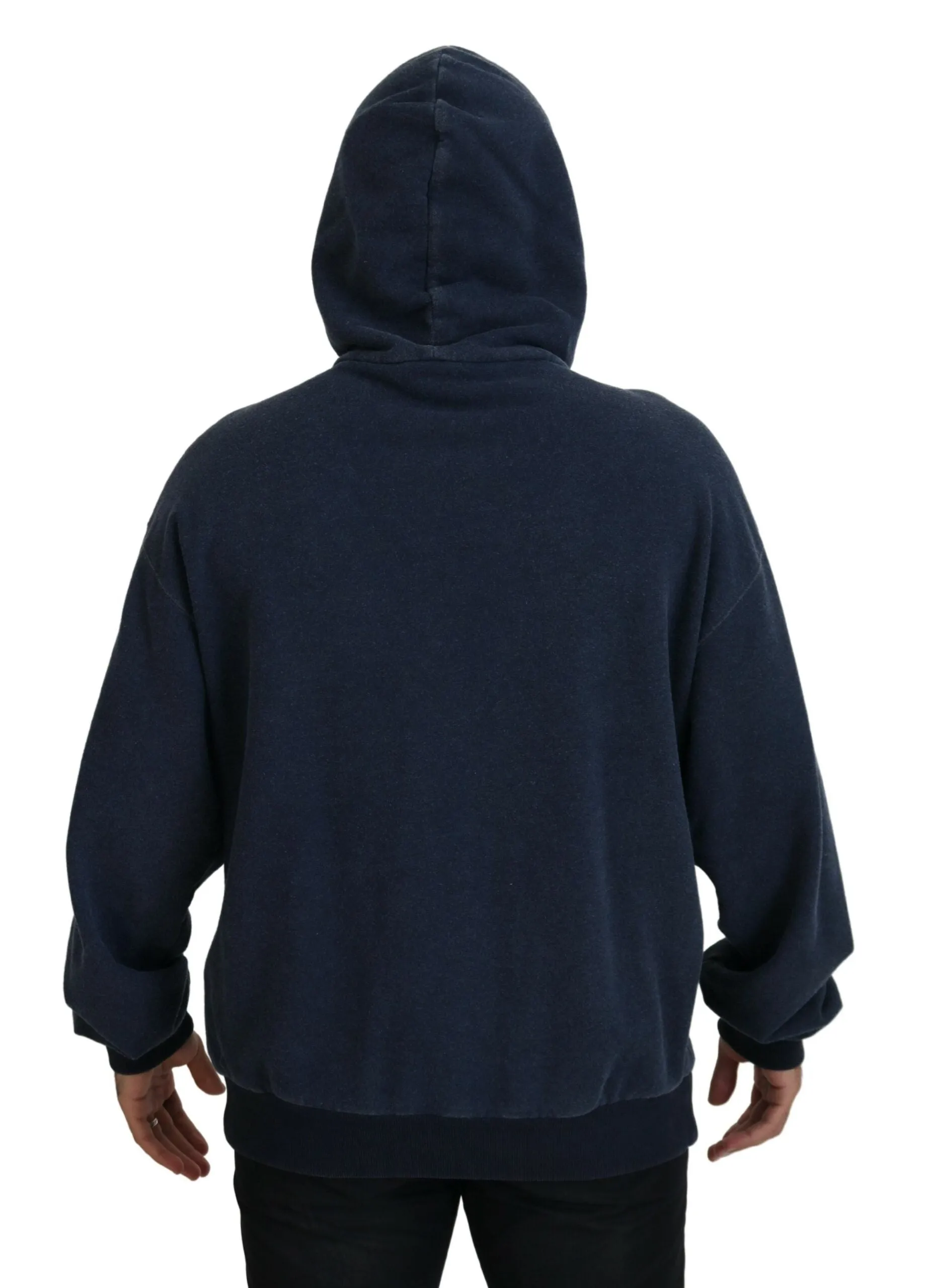 Elegant Dark Blue Cotton Pullover Sweater sold by Louxly product image thumbnail 3