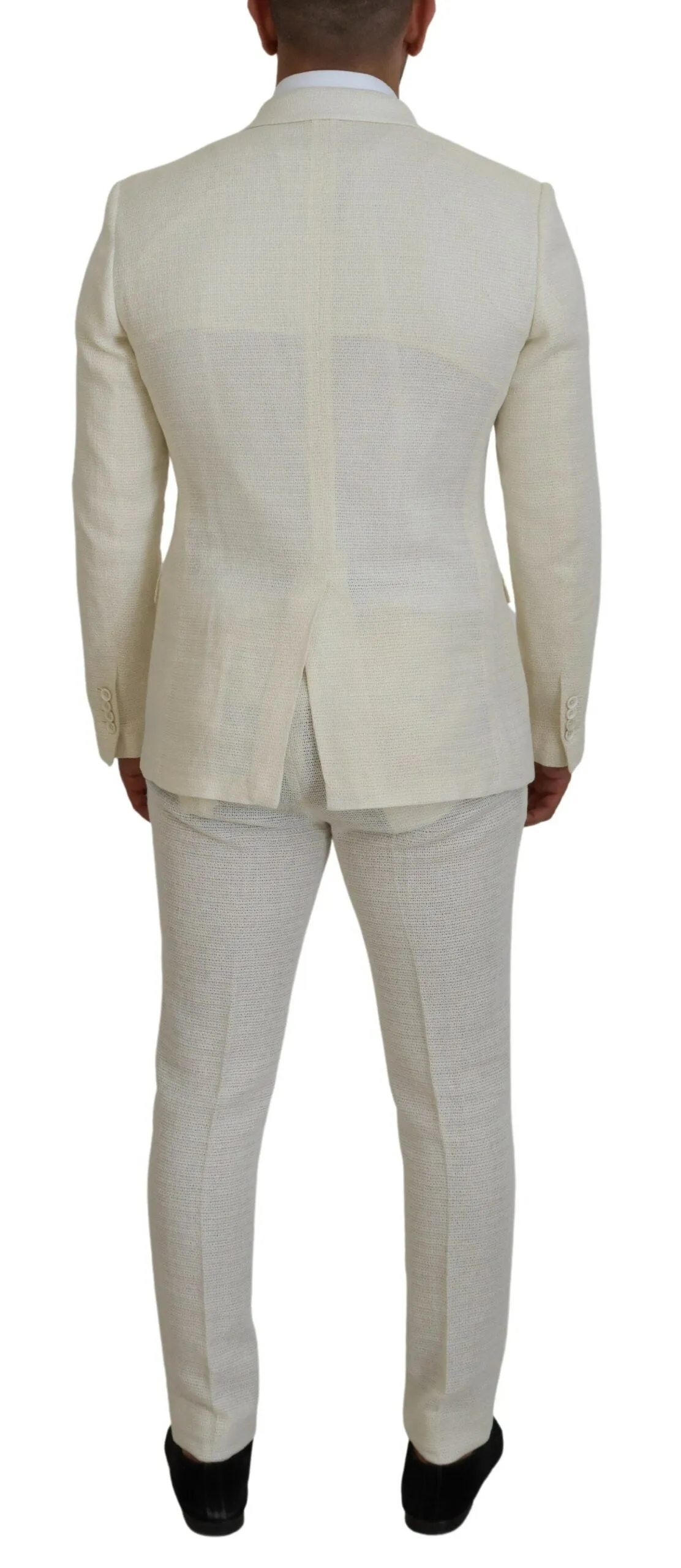 Elegant Off White Silk-Blend Suit sold by Louxly product image thumbnail 3