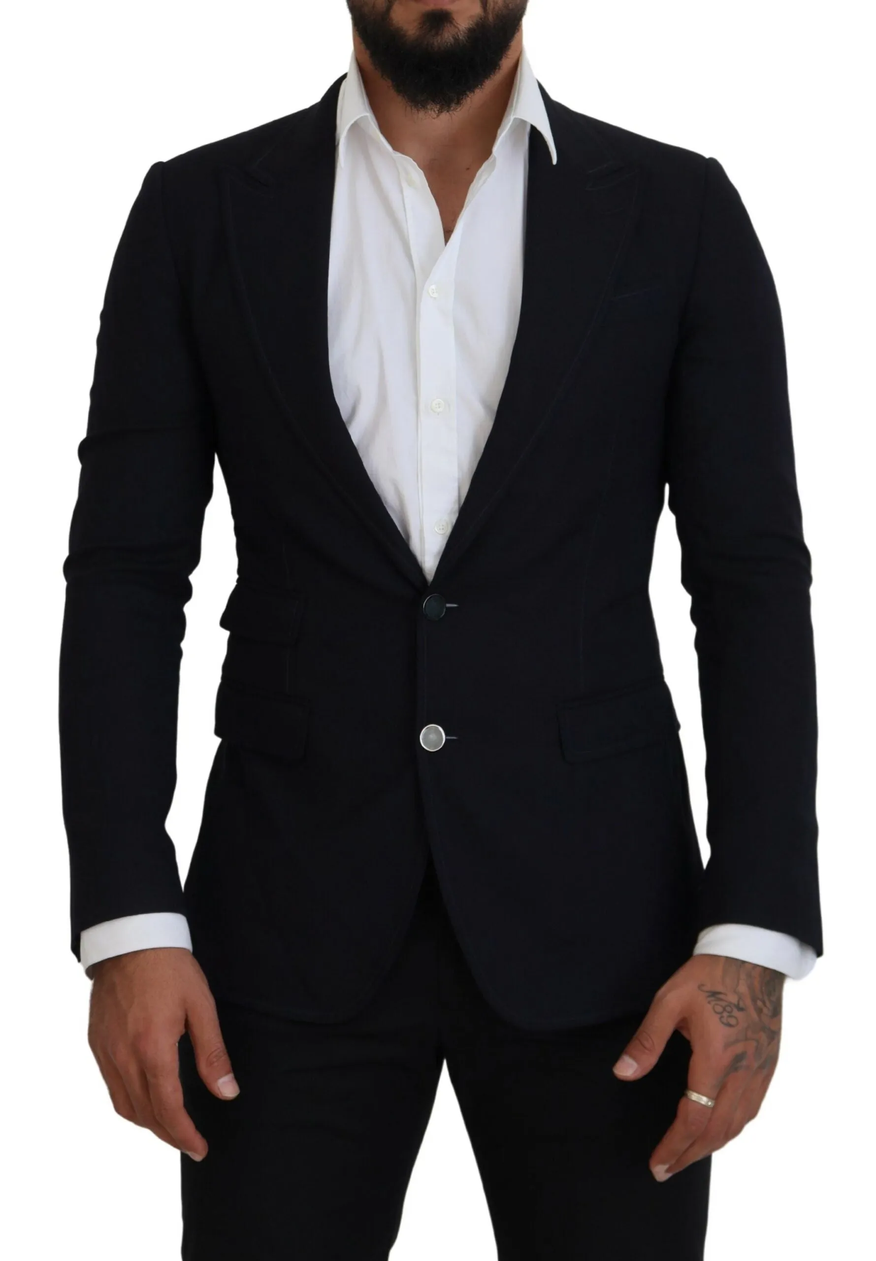 Elegant Black Single-Breasted Blazer sold by Louxly