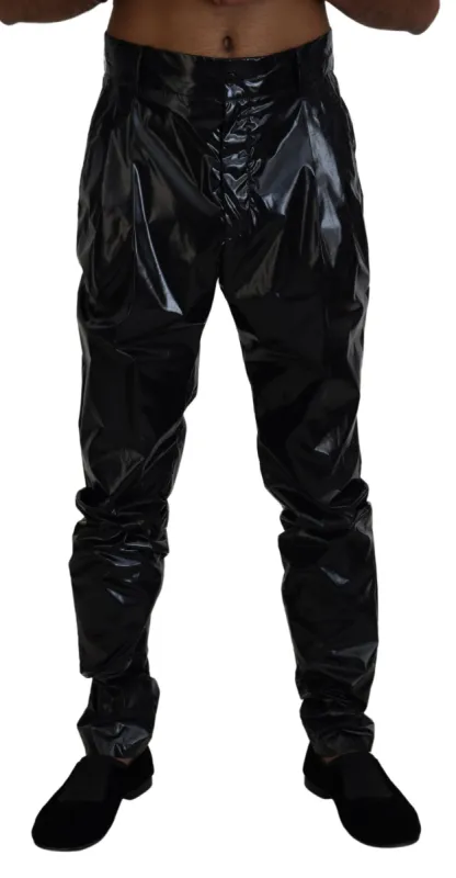Sleek Italian Black MainLine Pants sold by Louxly