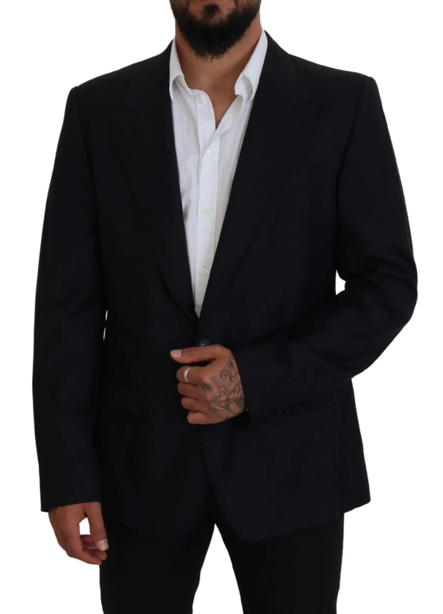 Elegant Dark Blue Single Breasted Blazer sold by Louxly product image thumbnail 5