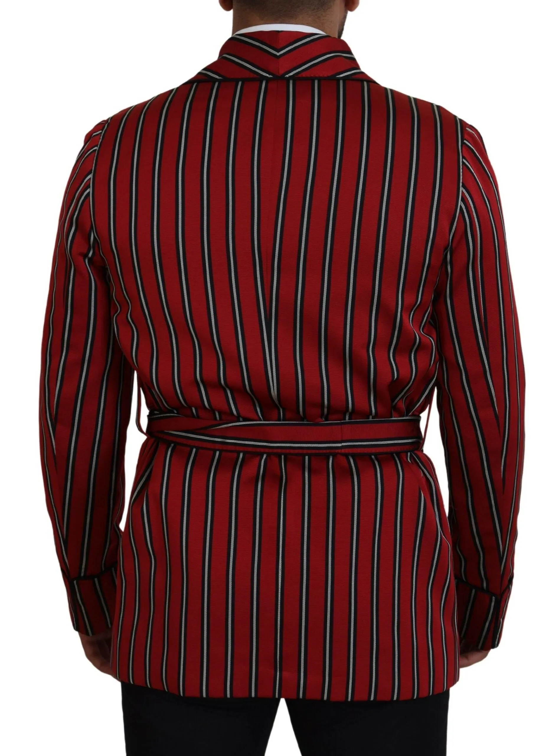 Elegant Red Striped Long Robe Luxury Wear sold by Louxly product image thumbnail 3