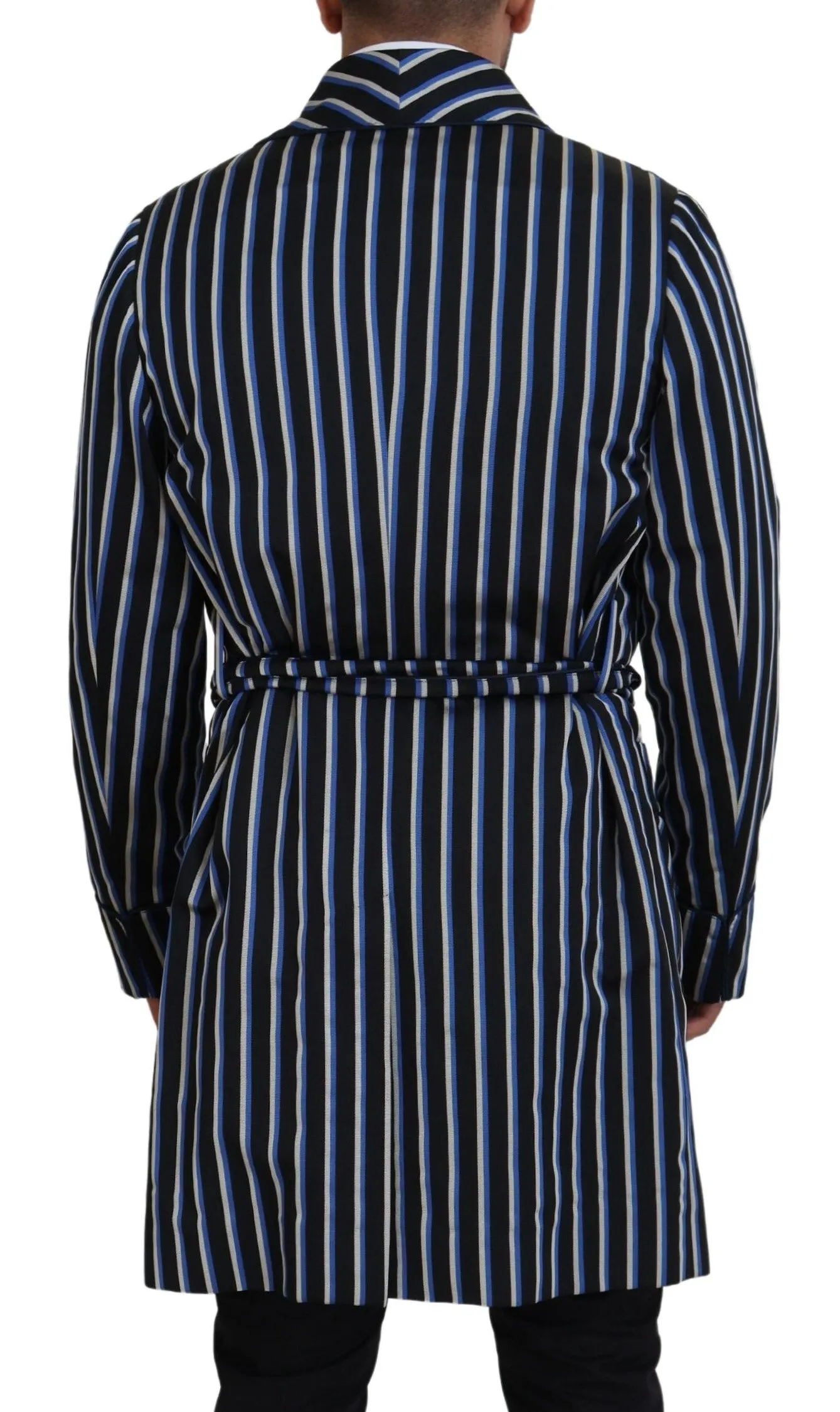 Elegant Striped Silk Blend Robe sold by Louxly product image thumbnail 3