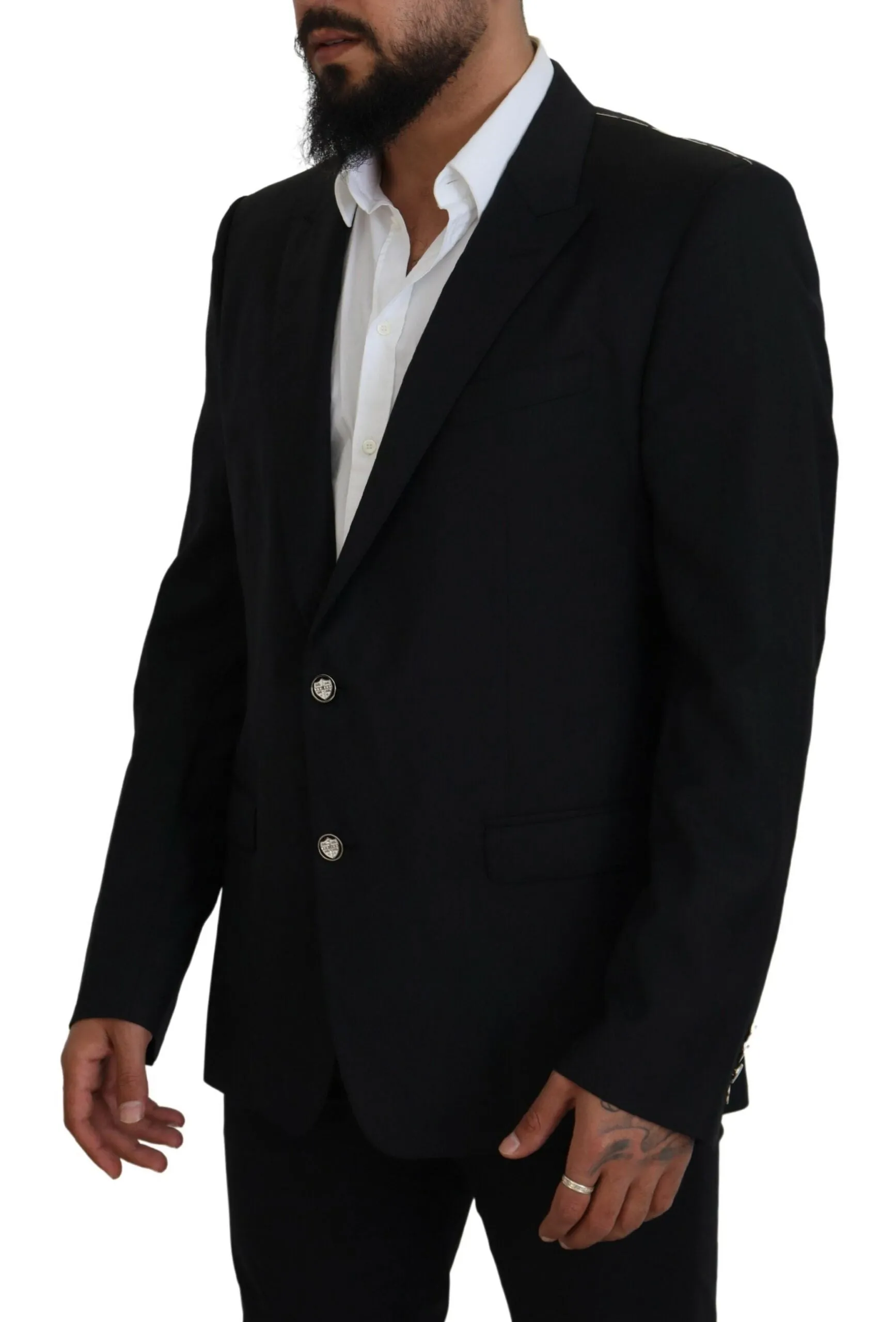 Elegant Black Martini Wool Blazer sold by Louxly product image thumbnail 2