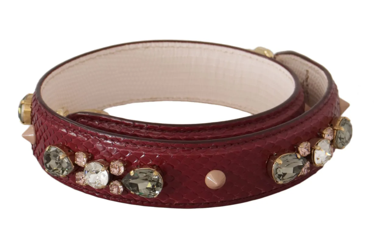 Elegant Python Leather Bag Strap in Bordeaux sold by Louxly