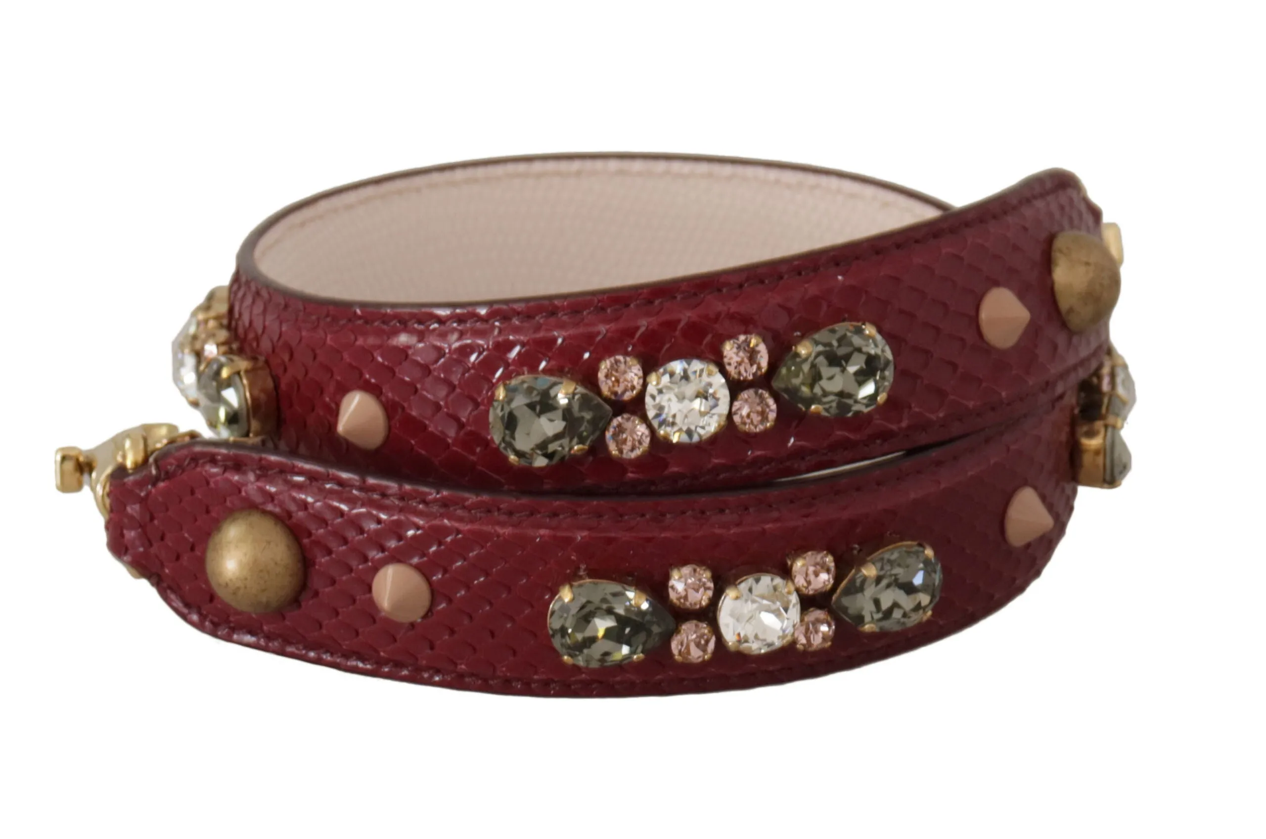 Elegant Python Leather Bag Strap in Bordeaux sold by Louxly product image thumbnail 2
