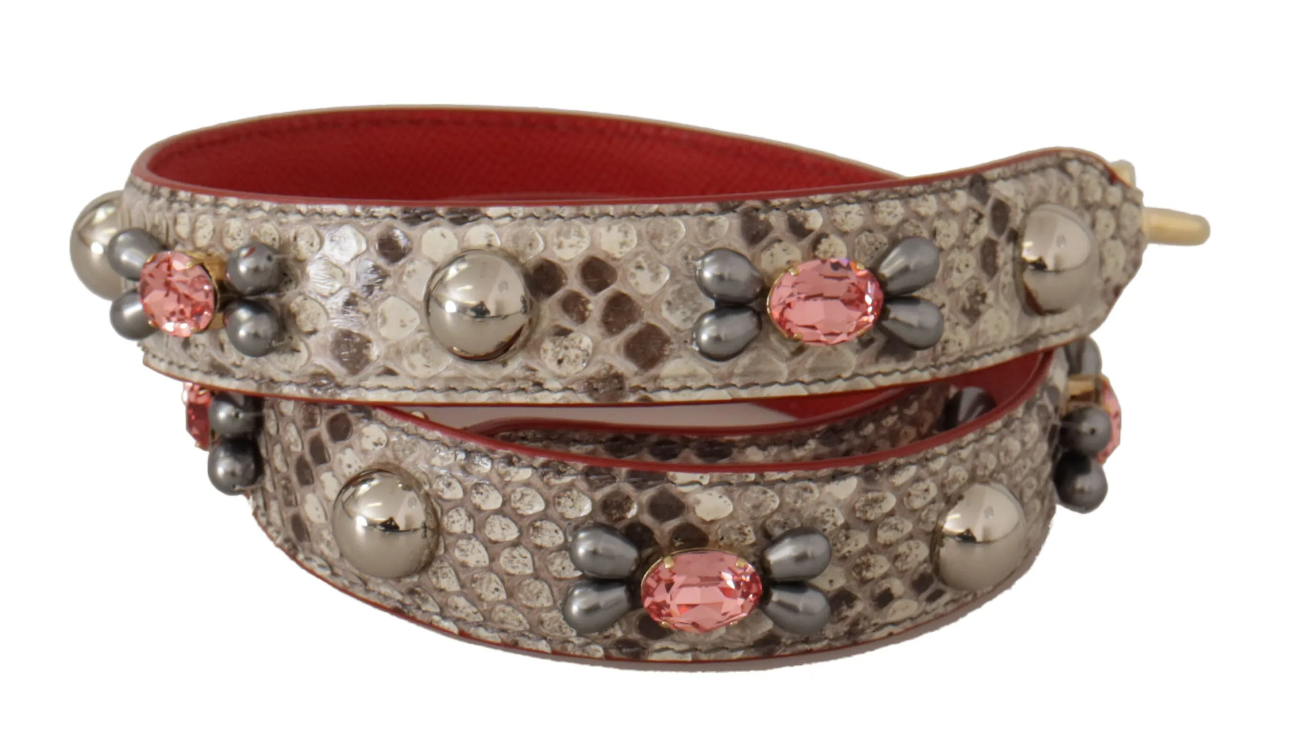 Opulent Python Leather Bag Strap in Beige sold by Louxly product image thumbnail 2