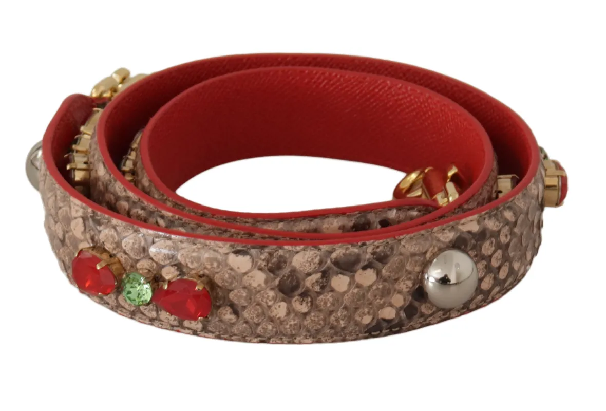 Chic Brown Python Leather Bag Strap sold by Louxly