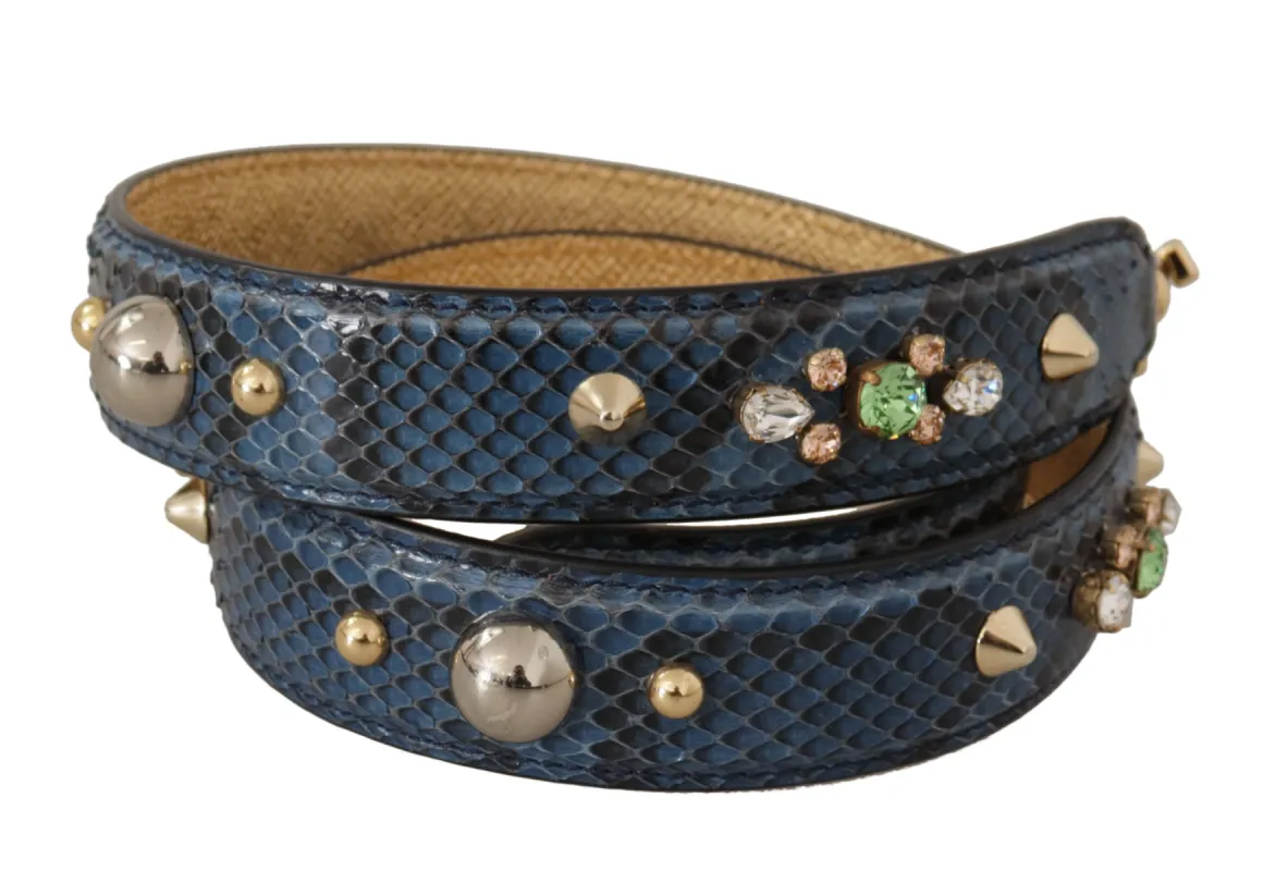 Elegant Leather Shoulder Bag Strap in Blue sold by Louxly