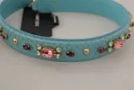 Elegant Blue Leather Bag Strap with Gold Accents sold by Louxly