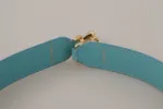 Elegant Blue Leather Bag Strap with Gold Accents sold by Louxly