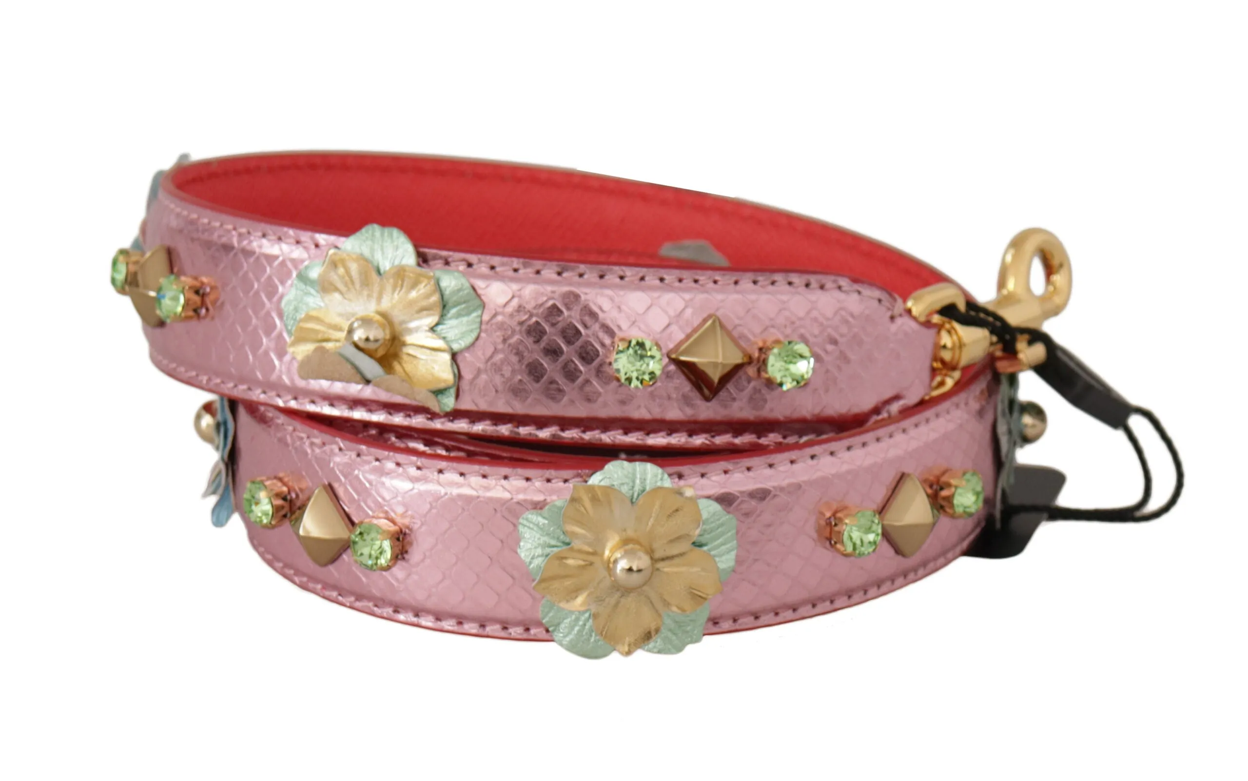 Elegant Metallic Pink Leather Shoulder Strap sold by Louxly product image thumbnail 2