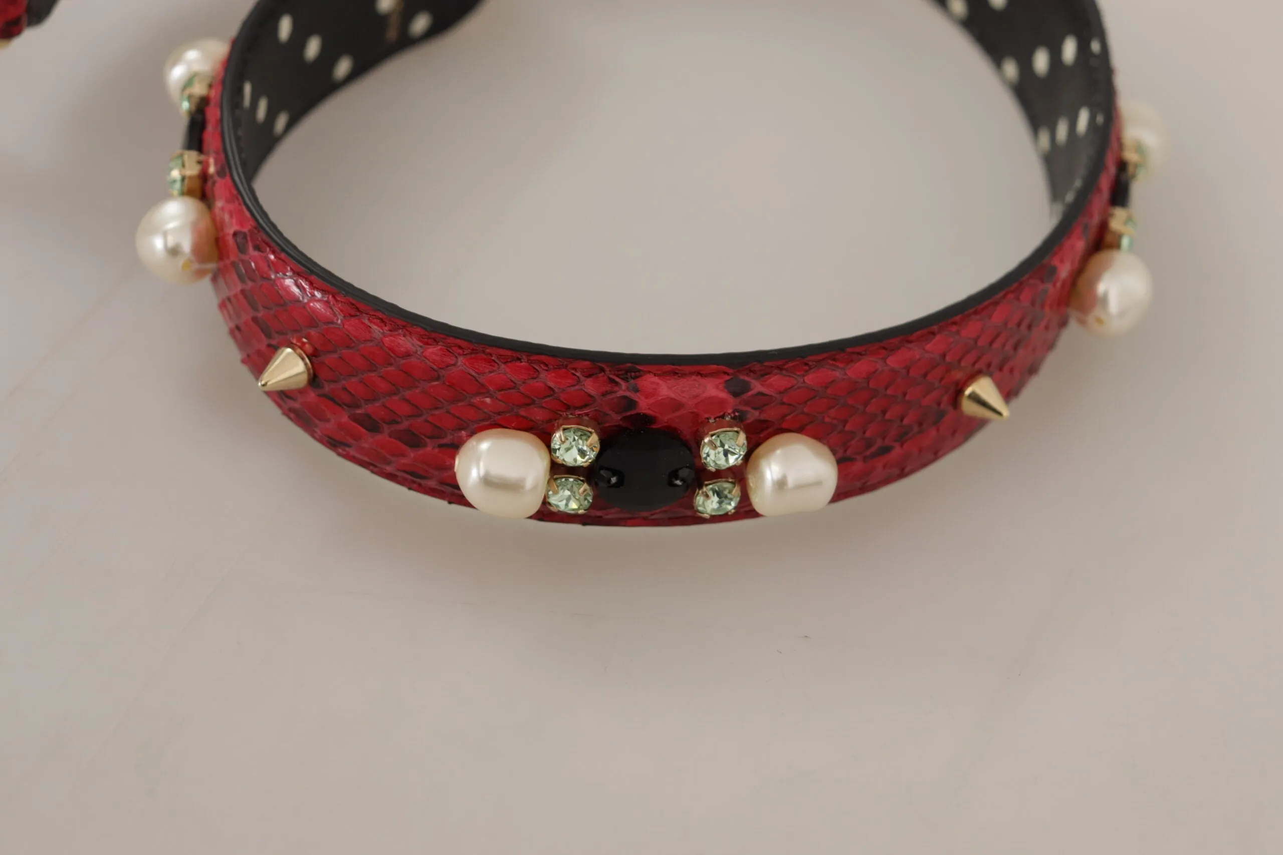 Elegant Red Python Leather Shoulder Strap sold by Louxly product image thumbnail 5