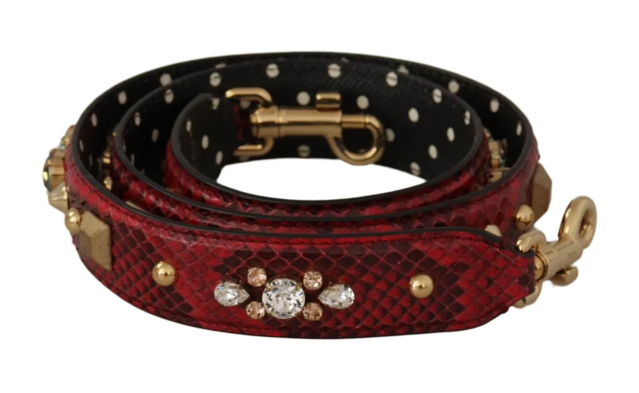 Red Python Leather Shoulder Bag Strap sold by Louxly