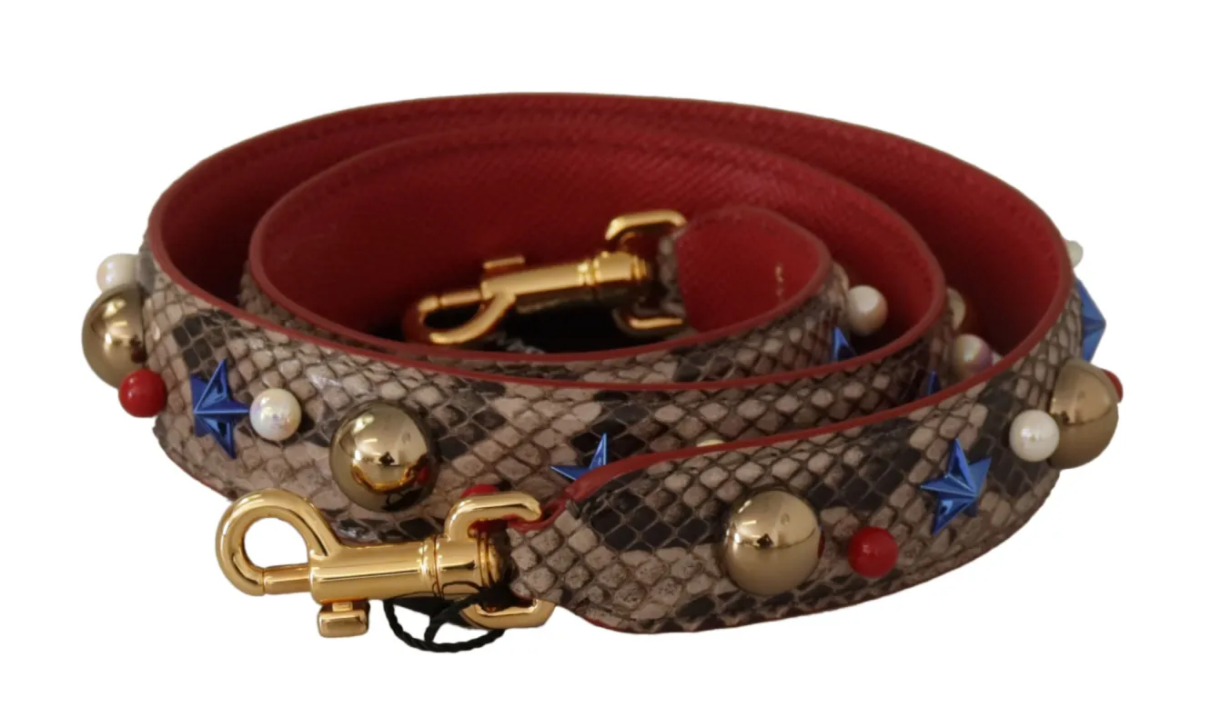 Elegant Python Leather Shoulder Strap sold by Louxly