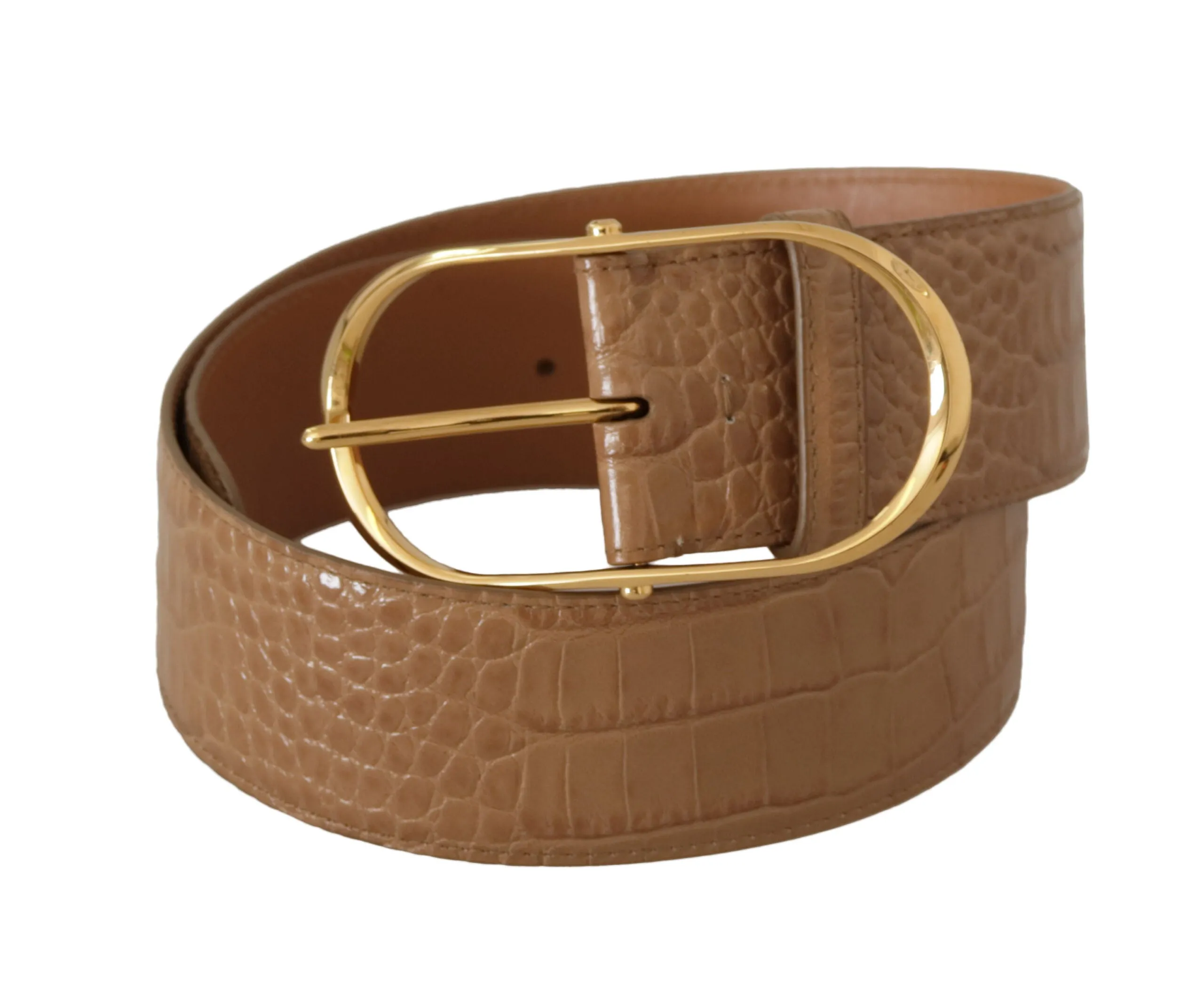 Elegant Beige Leather Belt with Engraved Buckle sold by Louxly product image thumbnail 2