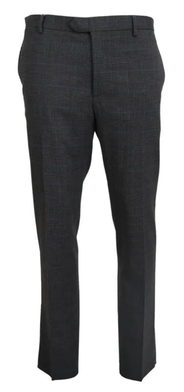 Elegant Checkered Wool Dress Pants for Men sold by Louxly