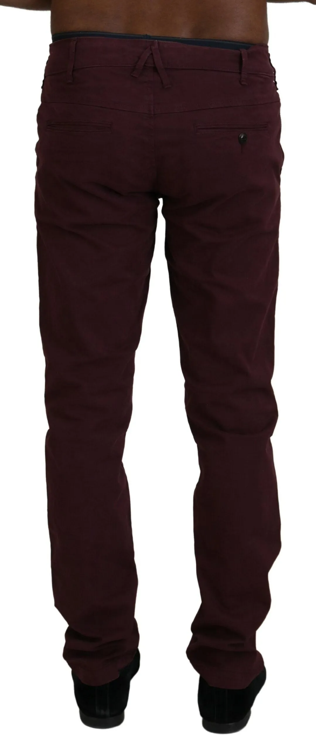 Maroon Skinny Fit Cotton Pants sold by Louxly product image thumbnail 4
