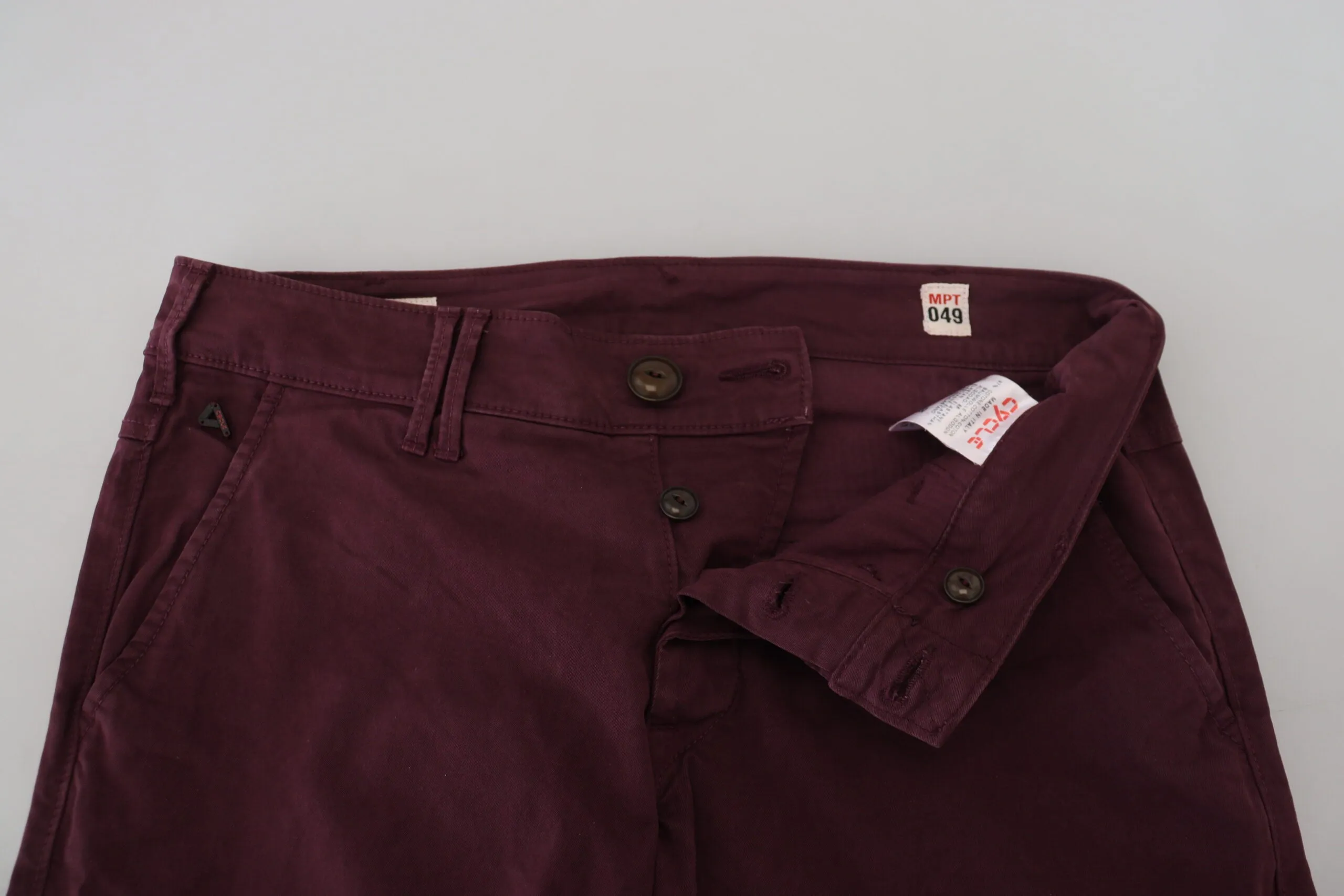 Maroon Skinny Fit Cotton Pants sold by Louxly product image thumbnail 5