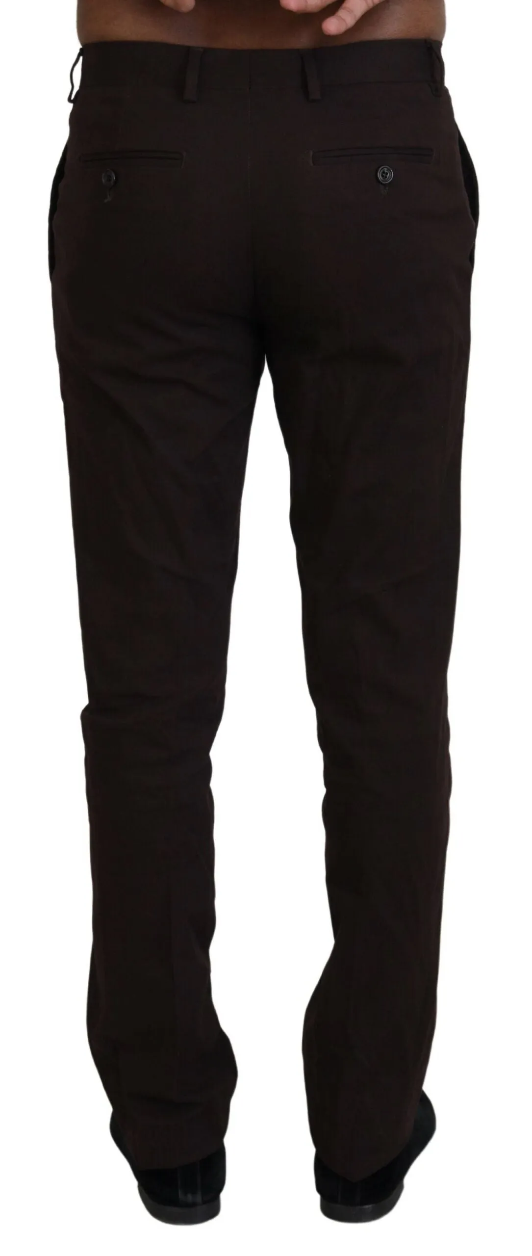 Elegant Brown Cotton Blend Trousers sold by Louxly product image thumbnail 3