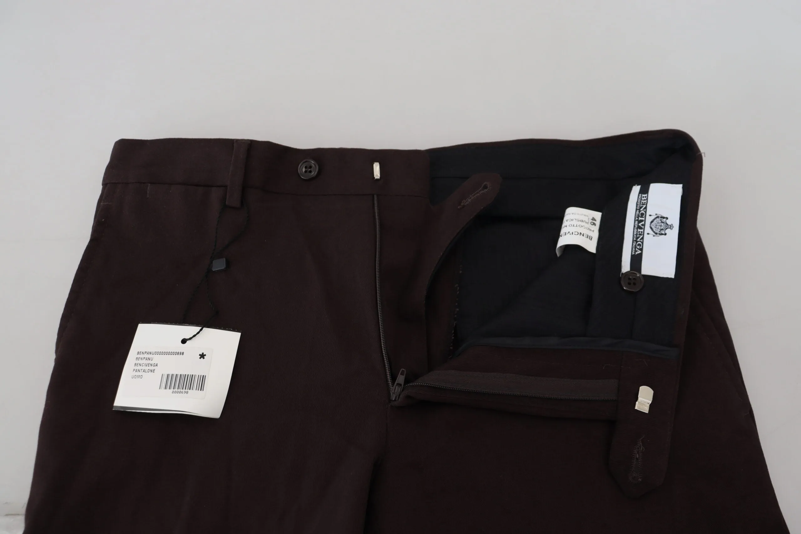 Elegant Brown Cotton Blend Trousers sold by Louxly product image thumbnail 4