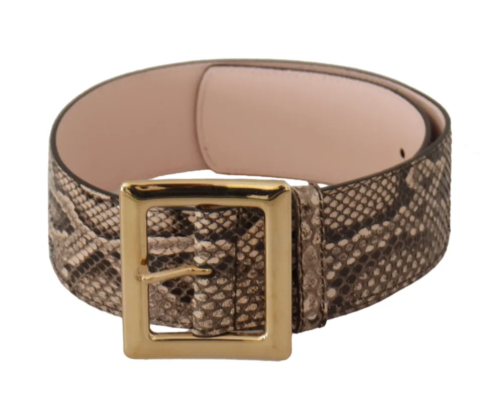 Elegant Leather Belt with Logo Buckle sold by Louxly