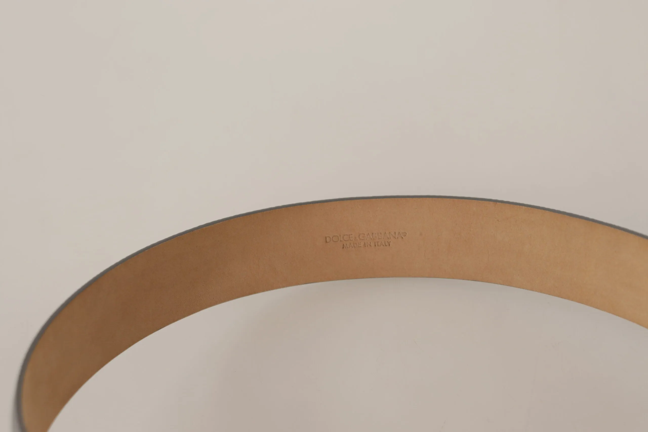 Elegant Silver Leather Belt with Engraved Buckle sold by Louxly product image thumbnail 3