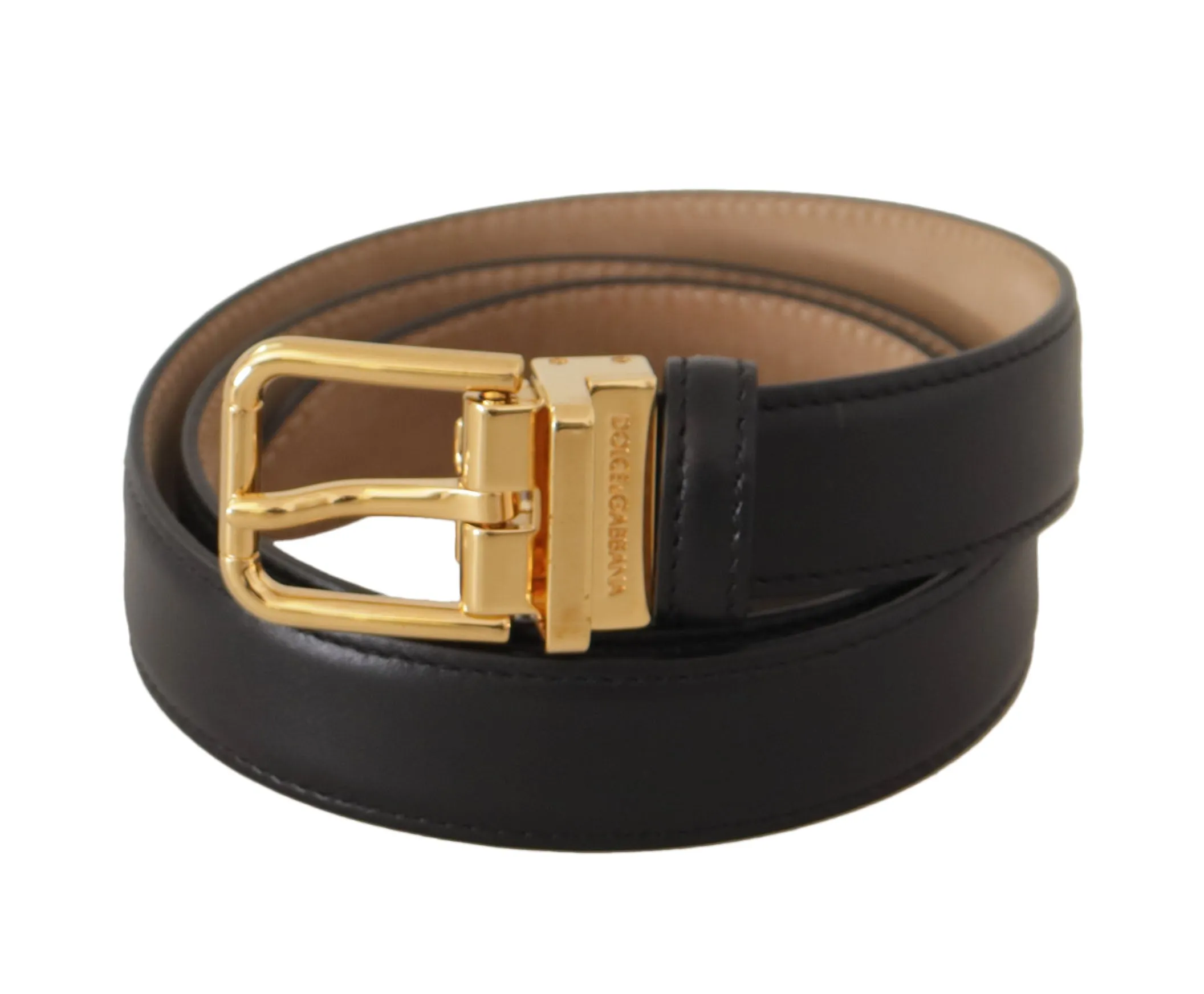 Elegant Black Leather Belt with Engraved Buckle sold by Louxly product image thumbnail 2