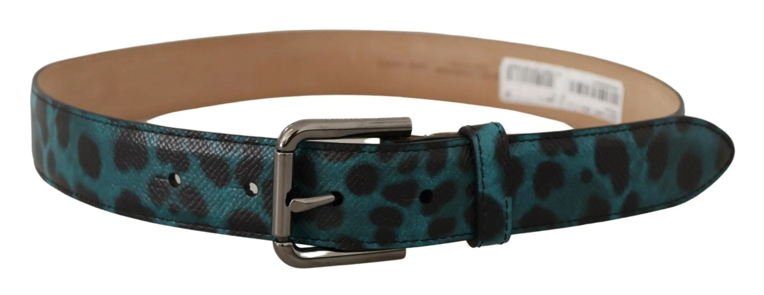 Engraved Logo Leather Belt in Blue Green sold by Louxly product image thumbnail 3