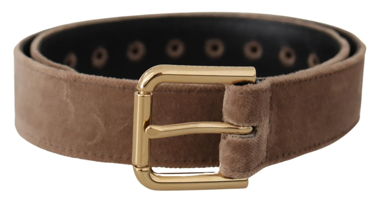 Elegant Velvet Logo Buckle Belt sold by Louxly