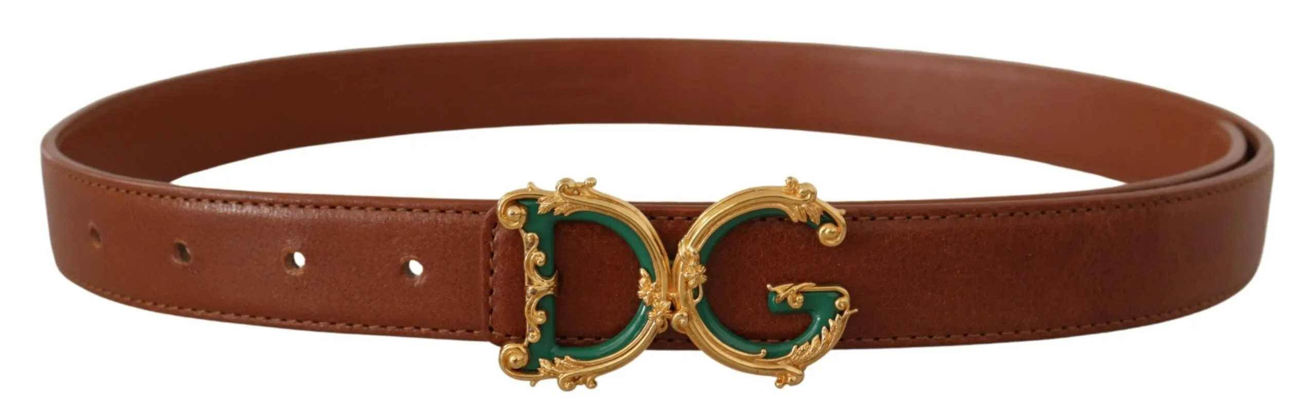 Elegant Leather Belt with Logo Buckle sold by Louxly product image thumbnail 3