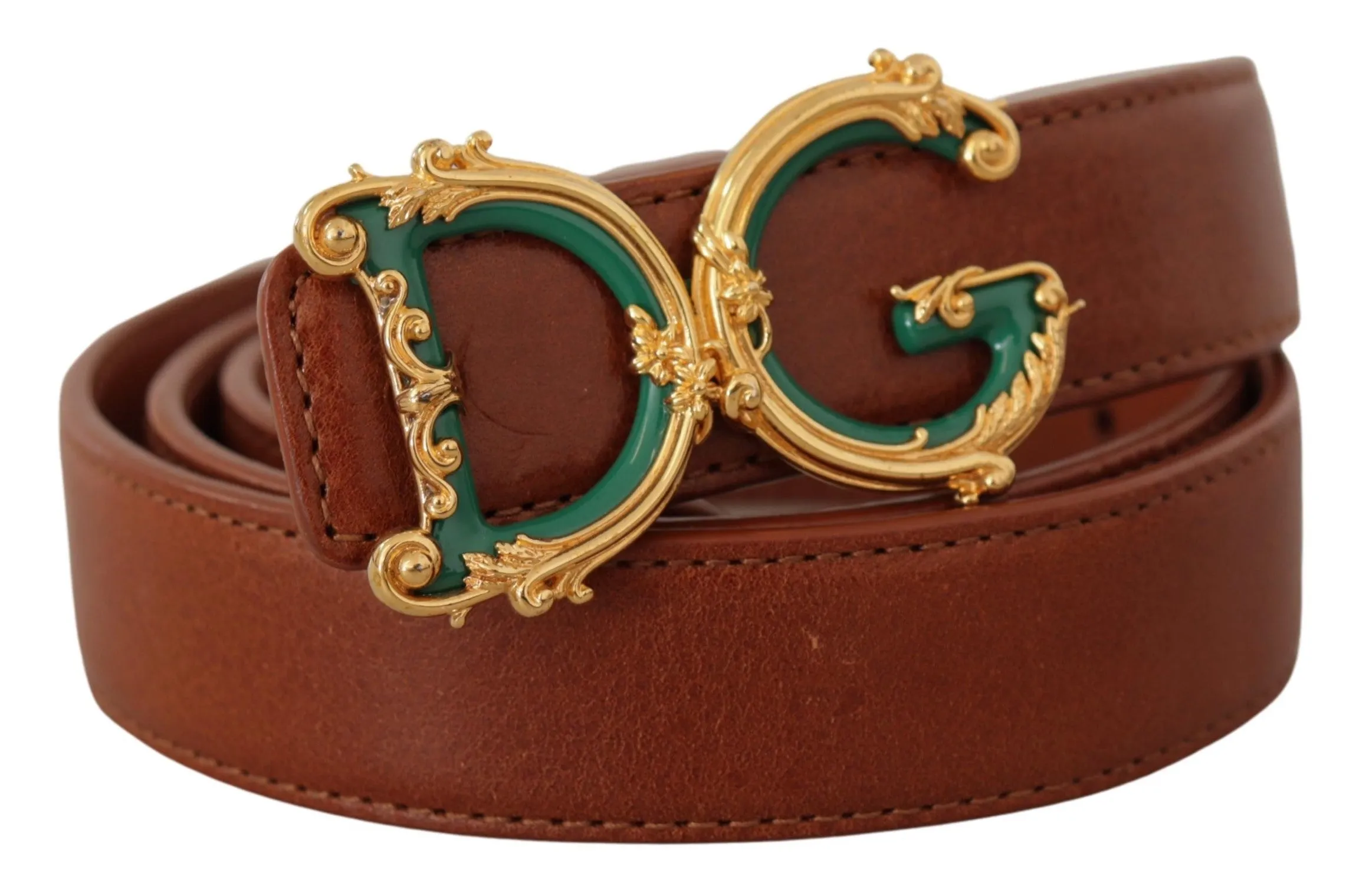 Elegant Leather Belt with Logo Buckle sold by Louxly product image thumbnail 2