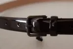 Elegant Black Leather Logo Buckle Belt sold by Louxly