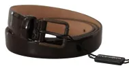 Elegant Black Leather Logo Buckle Belt sold by Louxly