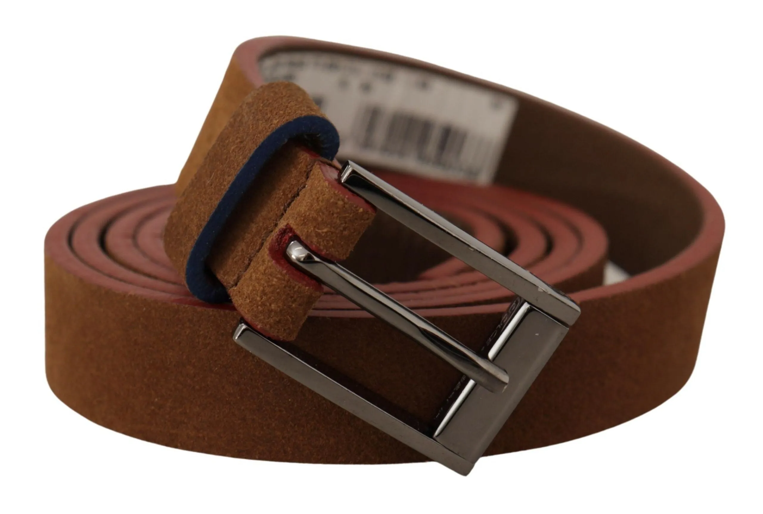 Chic Suede Belt with Logo Engraved Buckle sold by Louxly