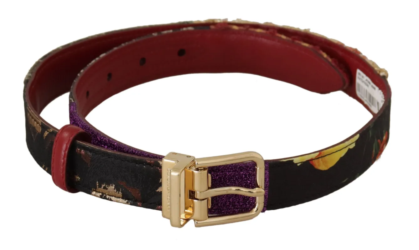 Multicolor Canvas Leather Belt with Engraved Buckle sold by Louxly
