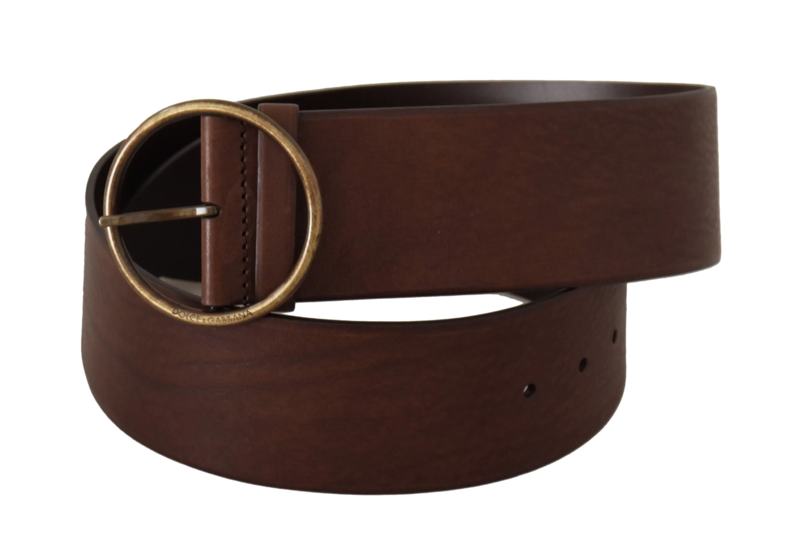 Elegant Brown Leather Belt with Engraved Buckle sold by Louxly product image thumbnail 2