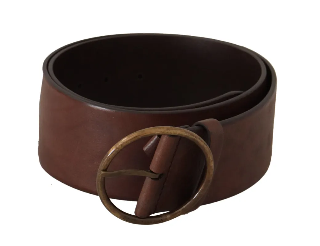 Elegant Leather Belt with Engraved Buckle sold by Louxly