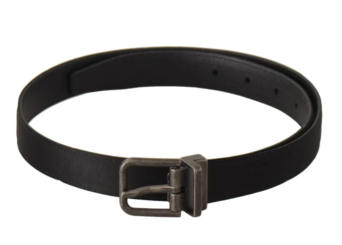 Elegant Black Leather Belt with Metal Buckle sold by Louxly