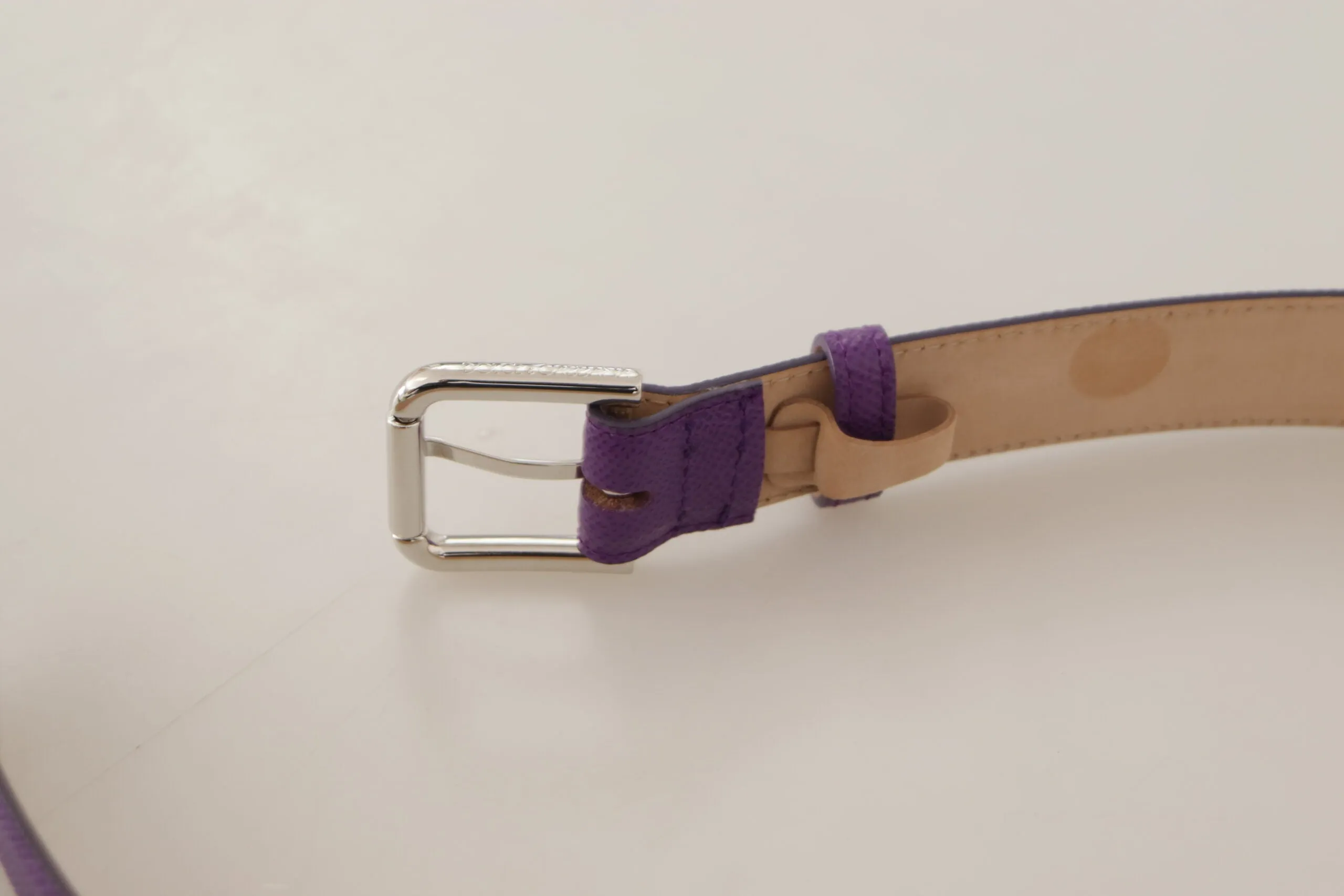 Elegant Purple Leather Belt with Logo Buckle sold by Louxly product image thumbnail 3