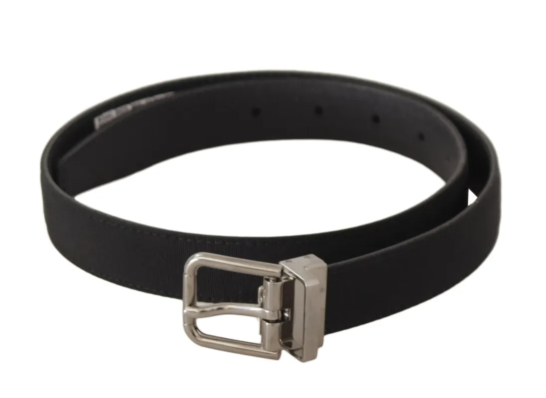 Elegant Black Canvas & Leather Belt sold by Louxly