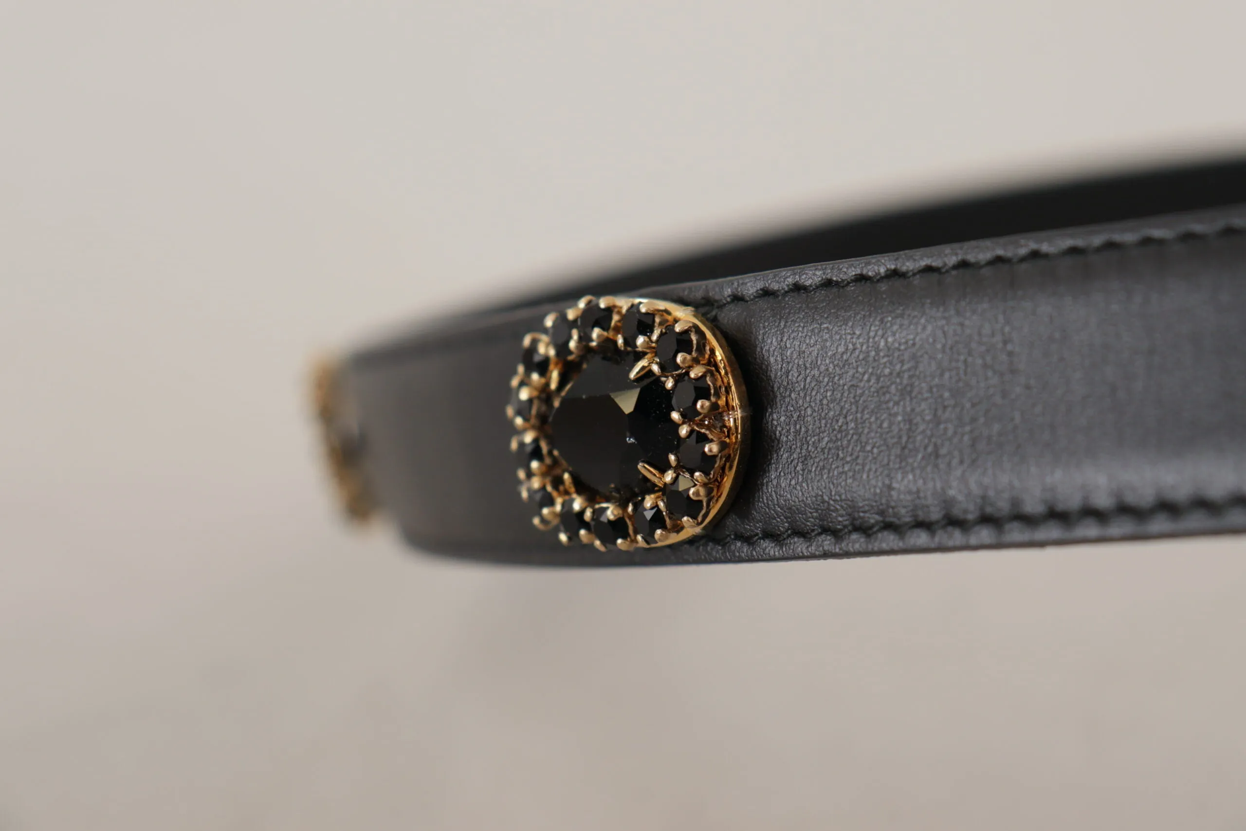 Elegant Black Leather Logo Belt sold by Louxly product image thumbnail 5