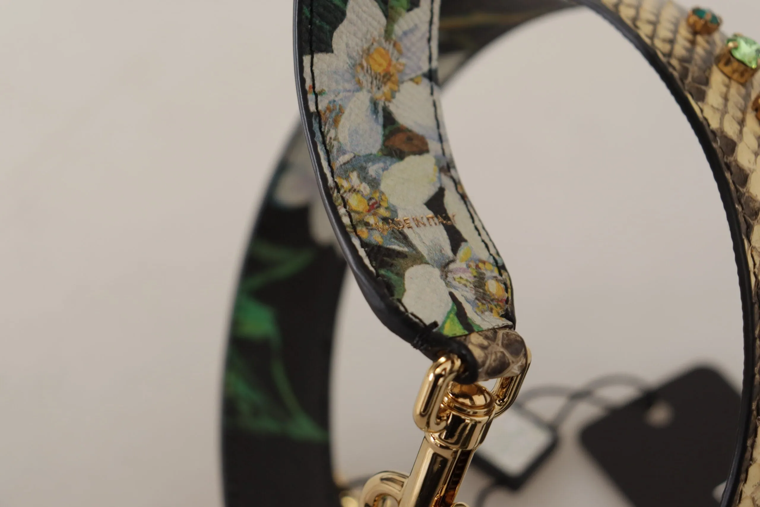 Elegant Beige Python Leather Shoulder Strap sold by Louxly product image thumbnail 5