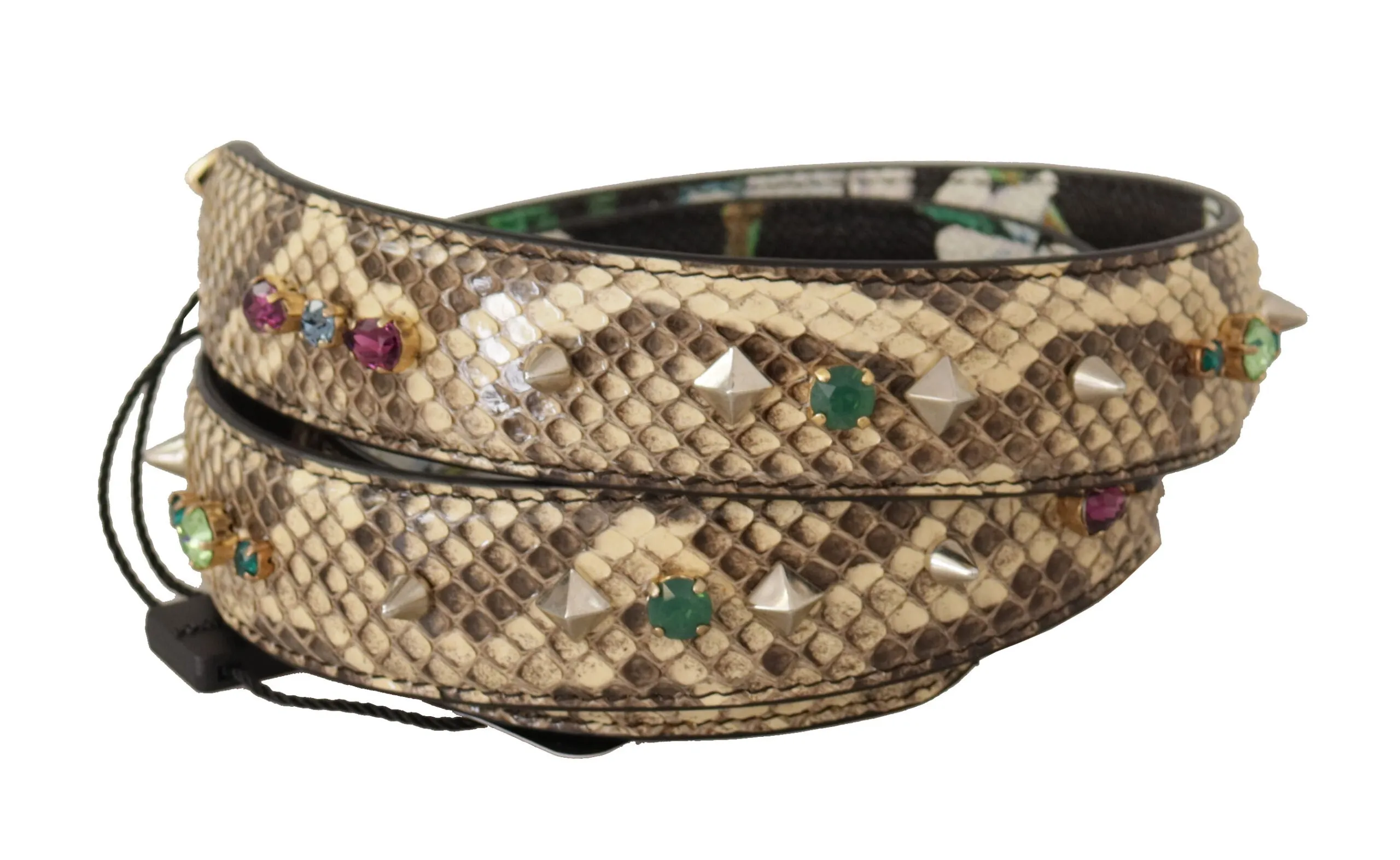 Elegant Beige Python Leather Shoulder Strap sold by Louxly product image thumbnail 2