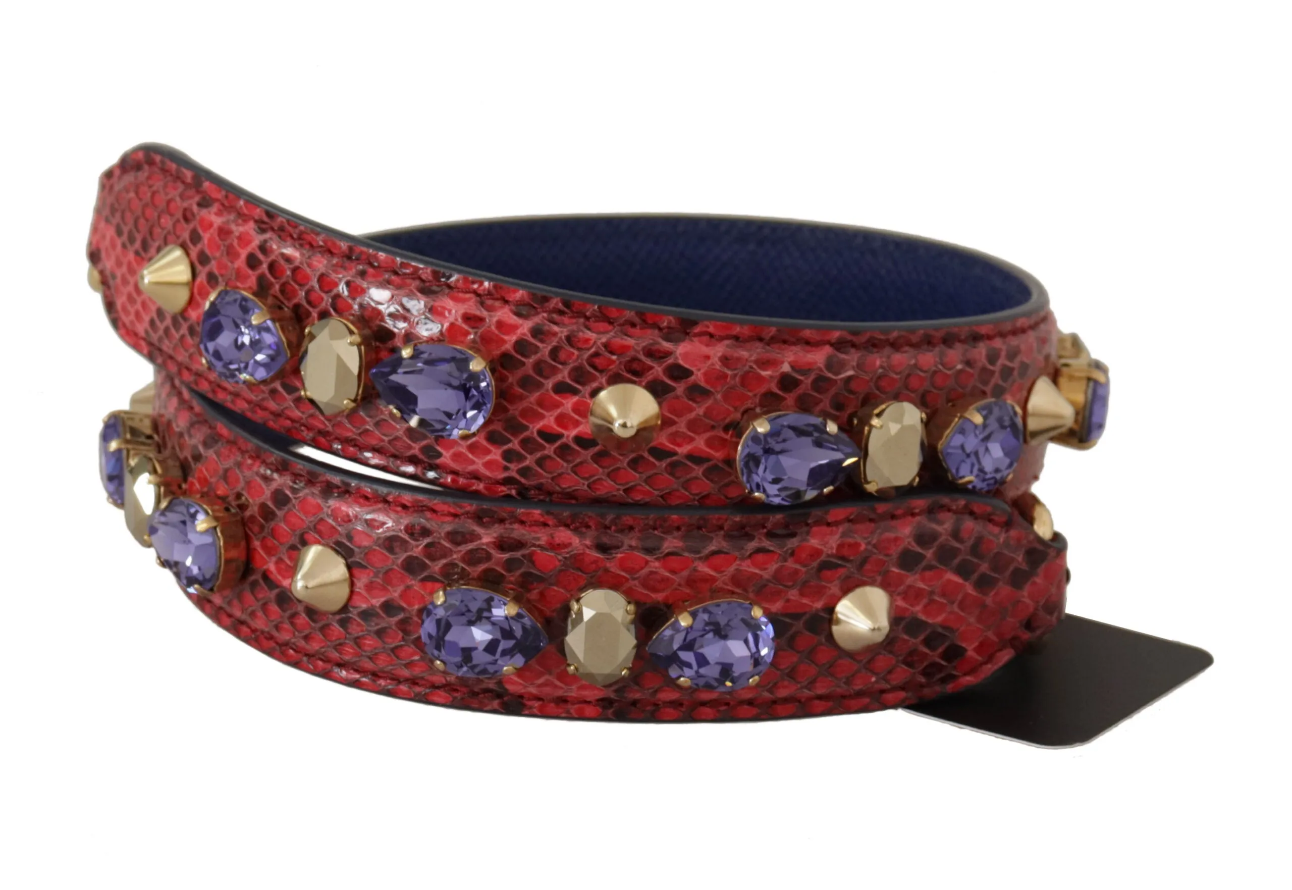 Elegant Red Python Leather Handbag Strap sold by Louxly product image thumbnail 2